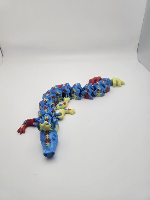 Articulated Autism Awareness Dragon - Image 2