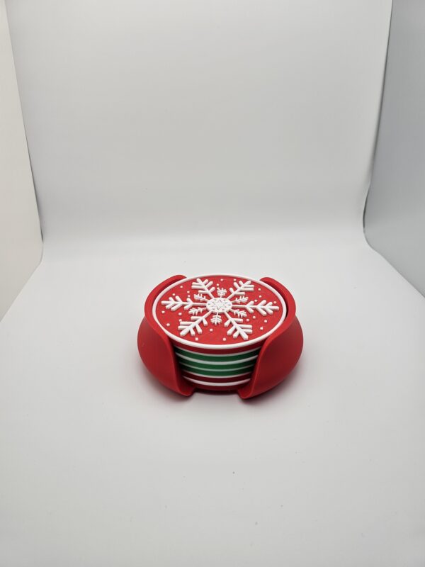 Christmas Décor Cup Coasters a Set With Cork Bottoms - Image 3